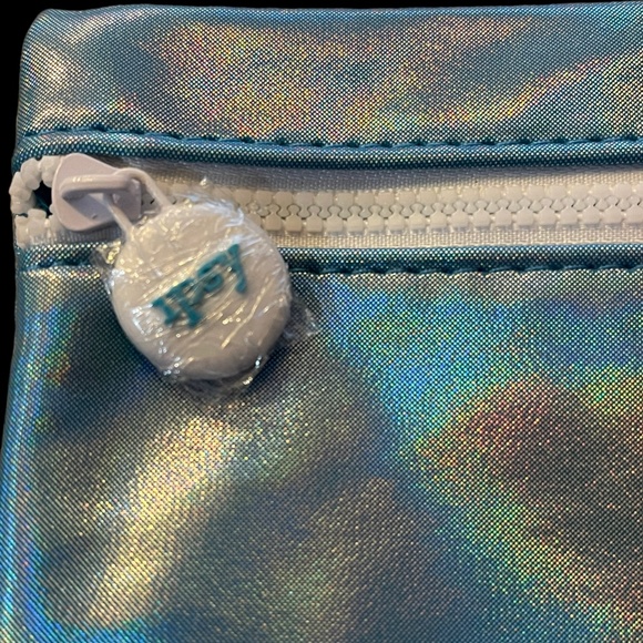 Ipsy Makeup Bag "Blue Metallic" with White Zipper and Blue Interior. - Picture 4 of 5